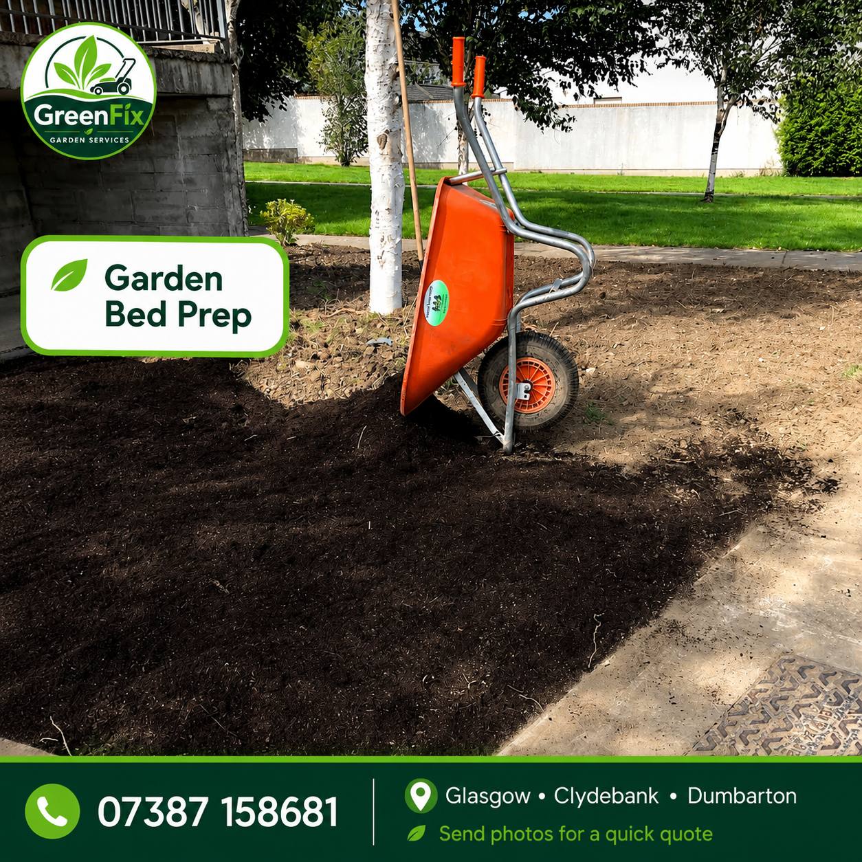 Garden bed preparation in Glasgow by GreenFix Garden Services