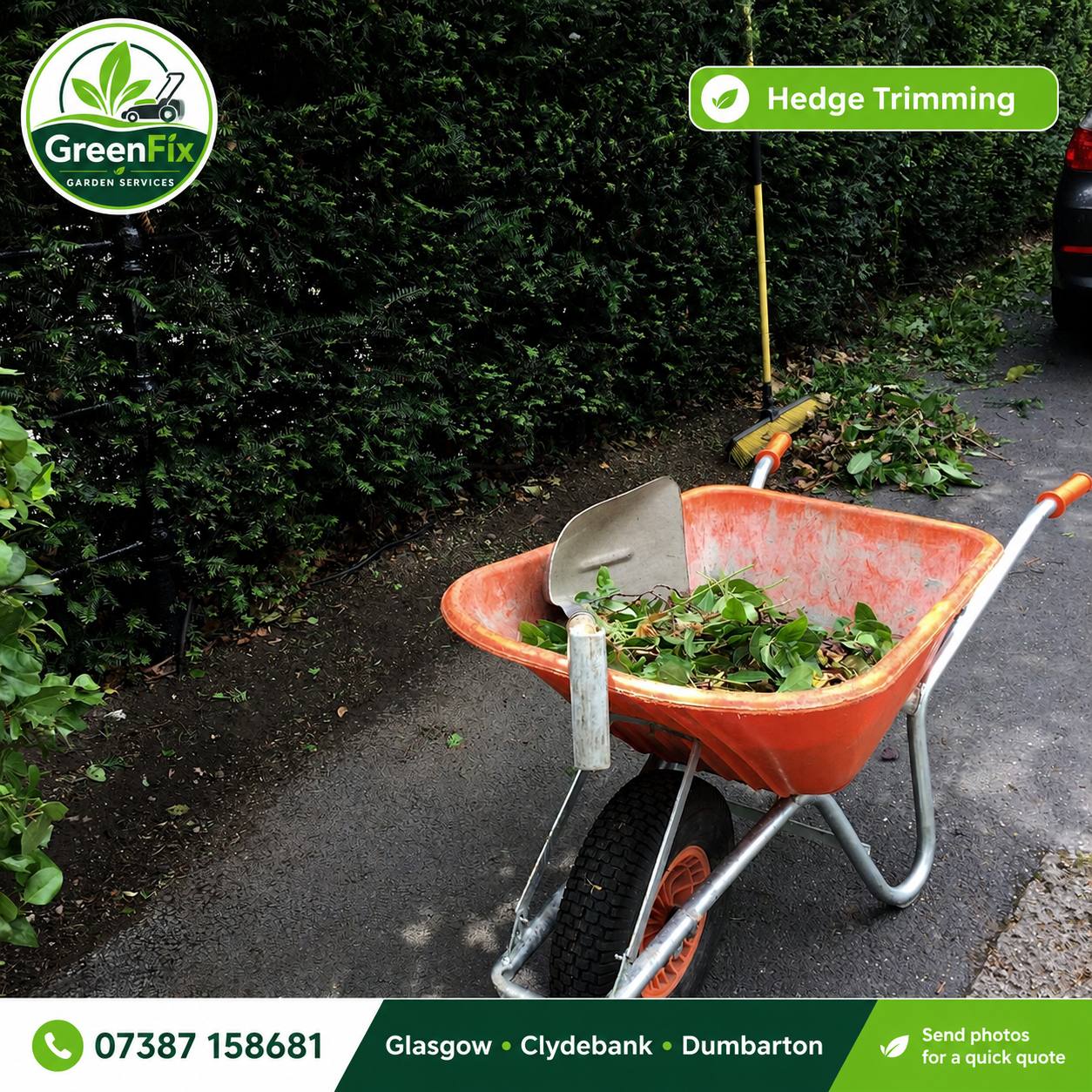 Hedge clearance and waste removal in Glasgow by GreenFix Garden Services